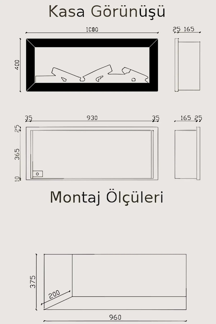 Zaya Magel 100 Elektrikli Şömine