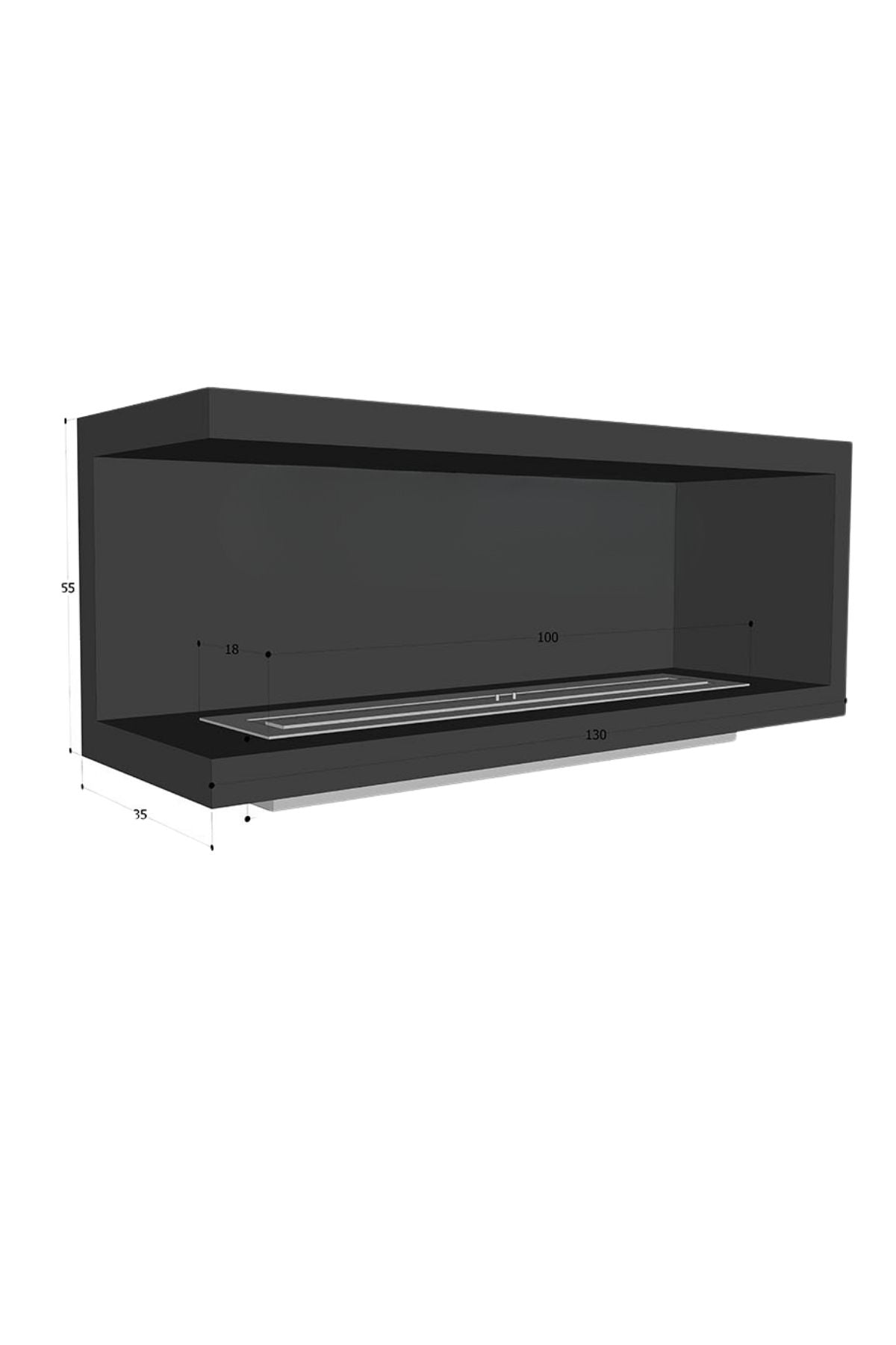 130 cm L Tipi Bioethanol Şömine