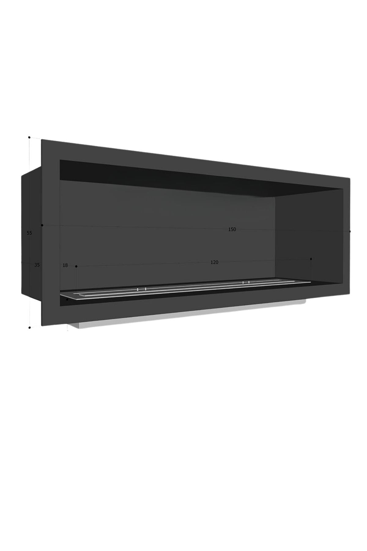 150 cm Ankastre Bioethanol Şömine