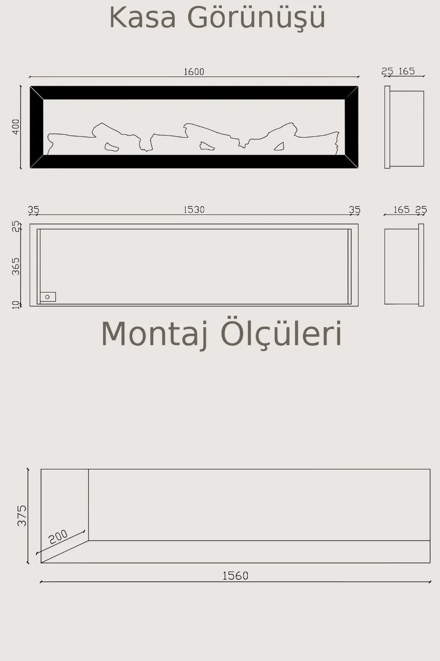 Zaya Magel 160 Elektrikli Şömine